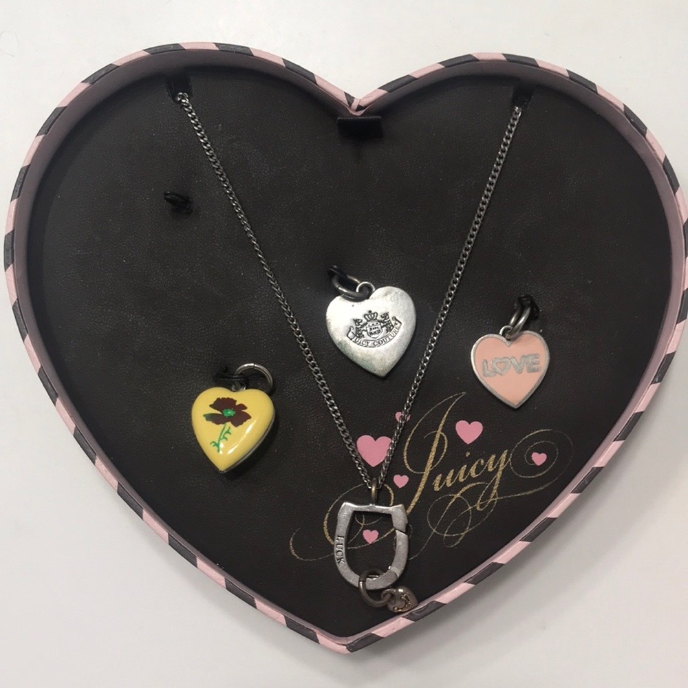 Juicy Couture heart necklace set